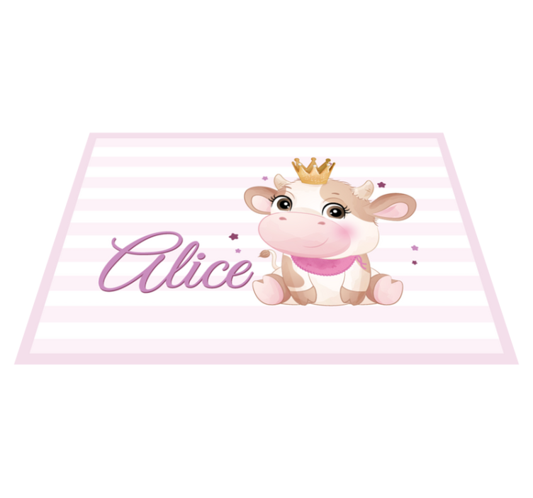Tapis vinyle personnalisé vache mignonne - TenStickers