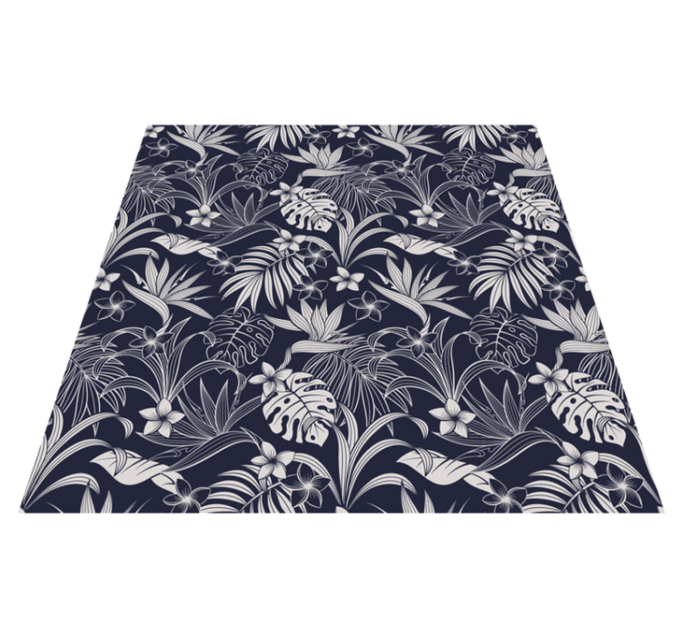 Tapis vinyle nature motif floral tropical - TenStickers