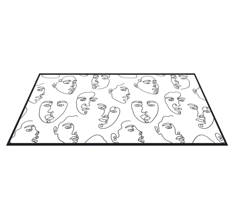 Tapis mosaique vinyle visages dessinés au trait - TenStickers