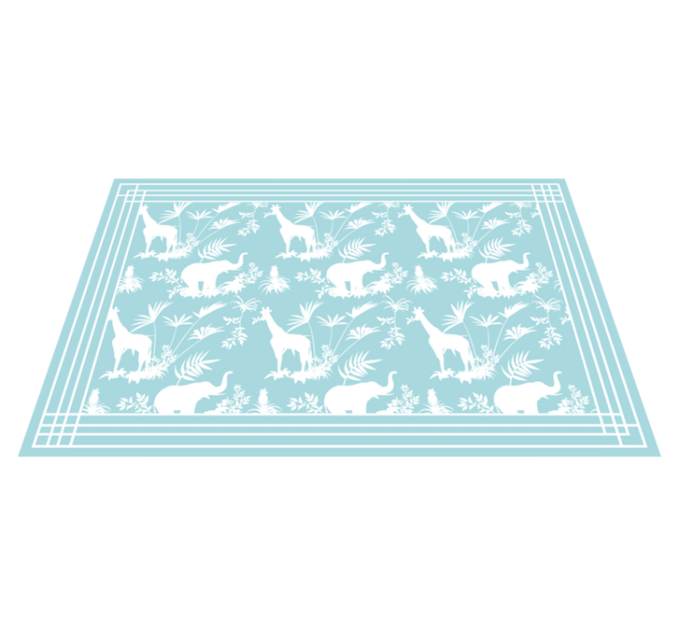 Tapis vinyle bébé scène de safari dans la jungle - TenStickers