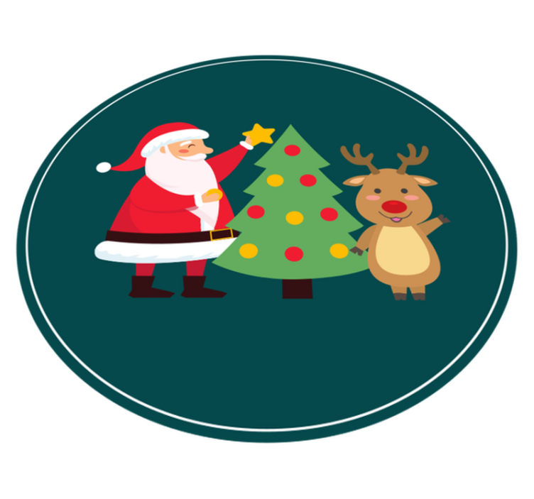 Tapis vinyle noël scène festive du père noël - TenStickers