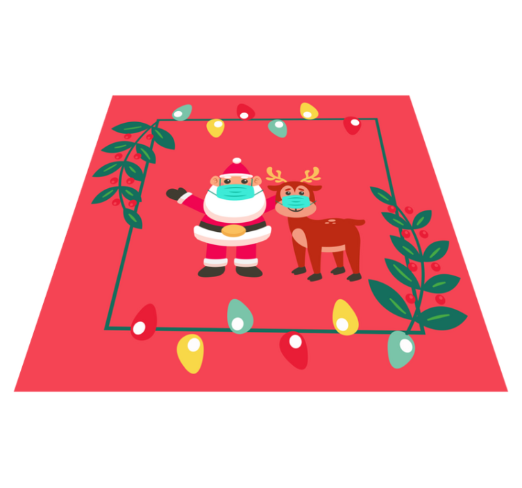Tapis vinyle noël santa avec masque - TenStickers