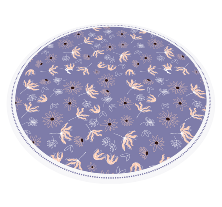 Tapis vinyle plantes motif floral violet - TenStickers