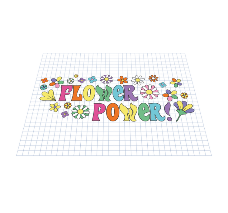 Tapis vinyle plantes conception de flower power - TenStickers