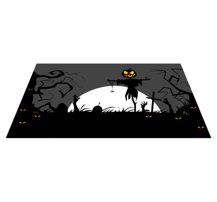Tapis vinyle pour halloween décor de cimetière étrange - TenStickers