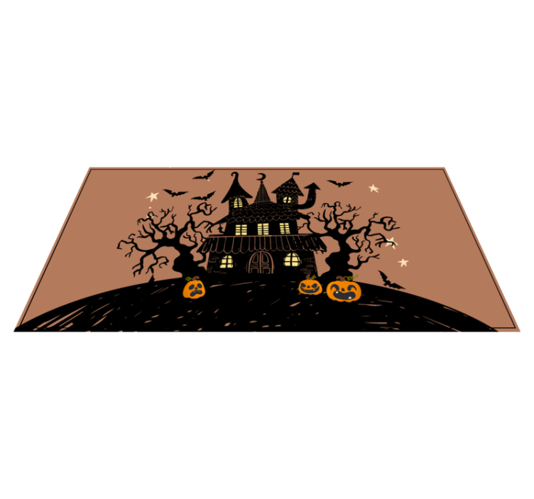 Tapis vinyle pour halloween scène de maison hantée - TenStickers
