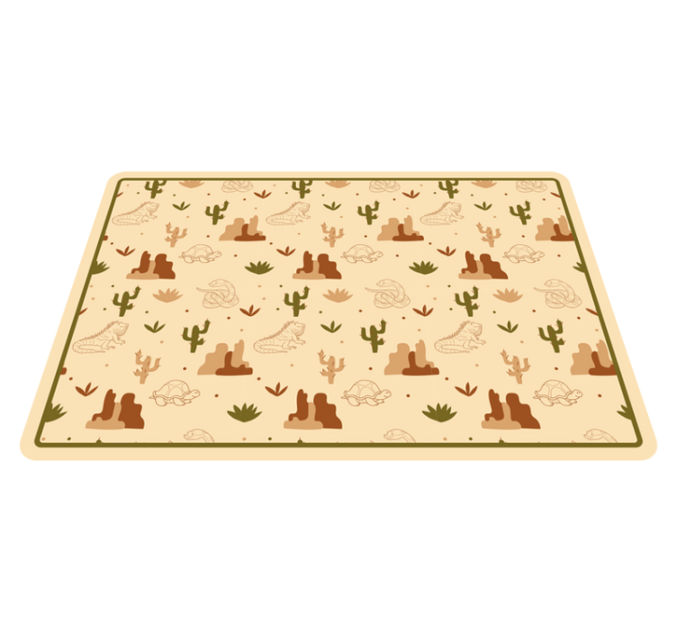 Tapis vinyle route paysage animalier du désert - TenStickers