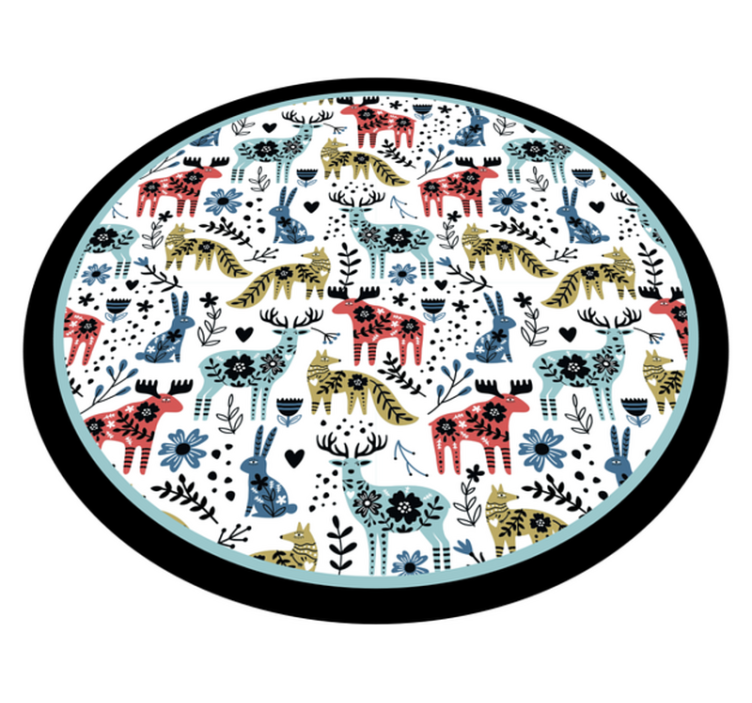 Tapis vinyle bébé motifs d'animaux colorés - TenStickers