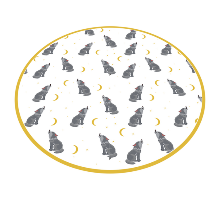 Tapis vinyle motif animal lune de loup - TenStickers