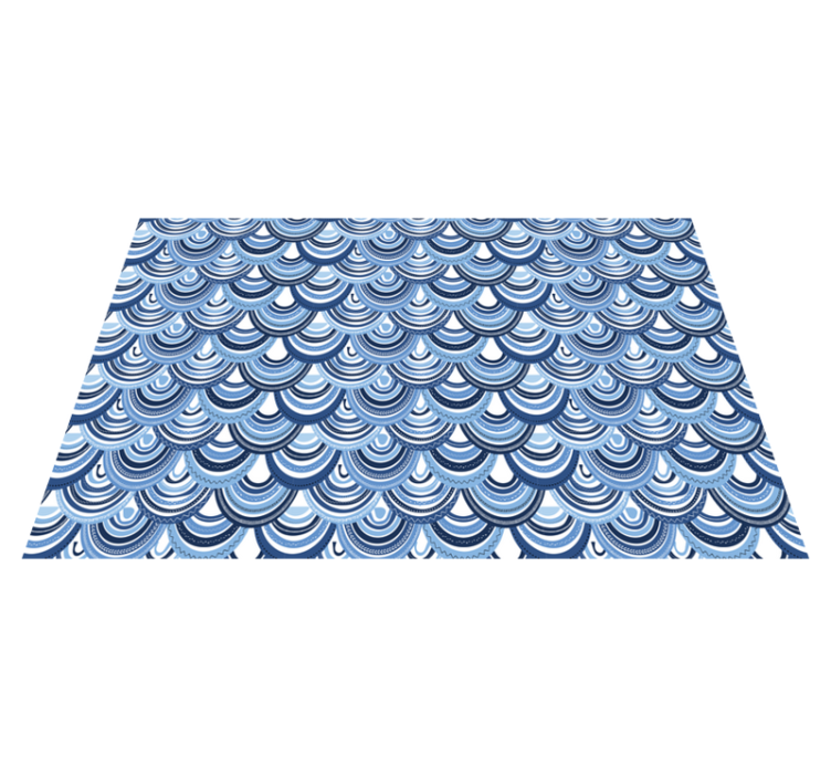 Tapis vinyle salle de bain poisson écailles bleues - TenStickers