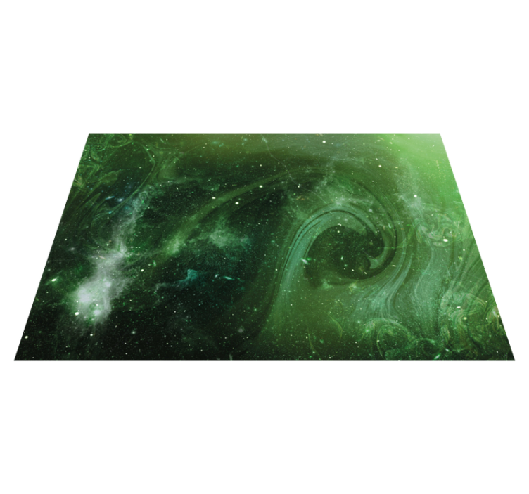 Tapis vinyle étoile tourbillon vert cosmique - TenStickers