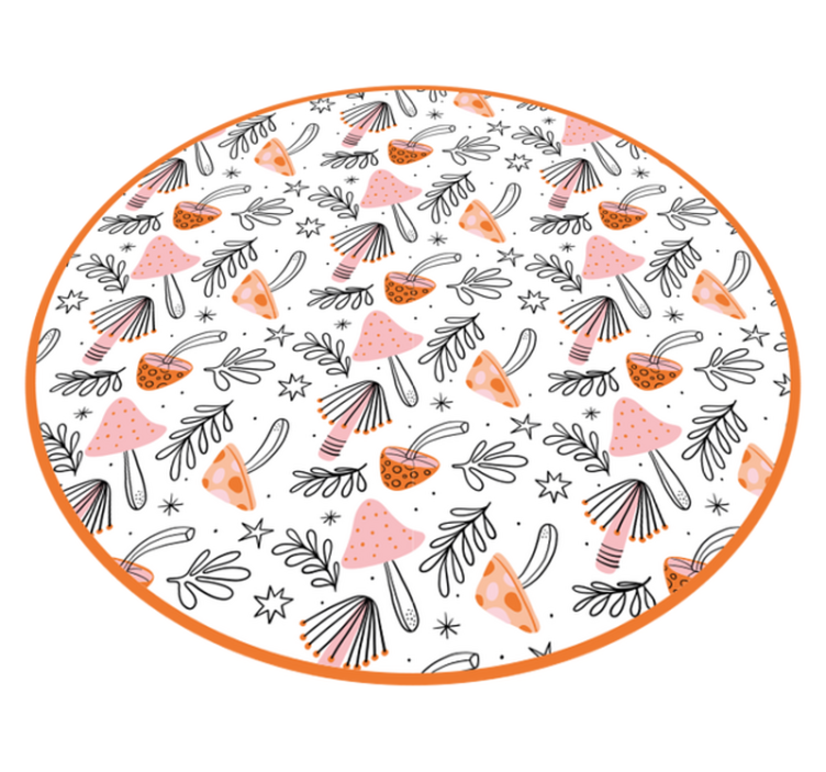 Tapis vinyle plantes motif champignon nordique - TenStickers