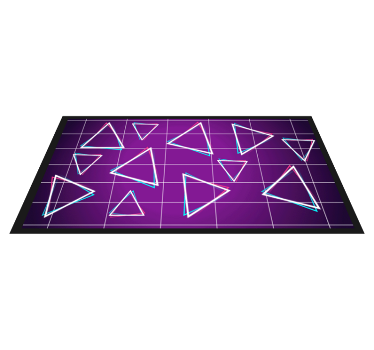 Tapis vinyle géométrique motif triangles vibrants - TenStickers
