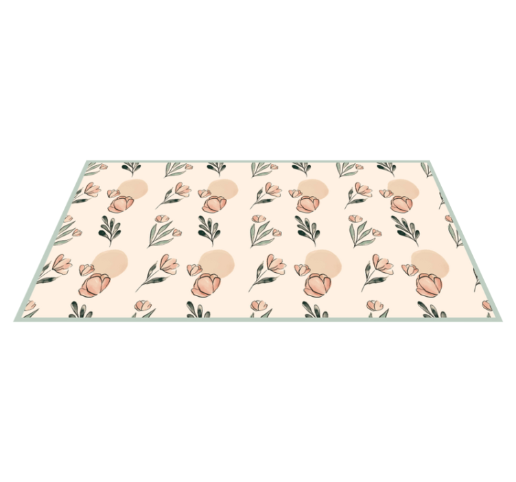 Tapis vinyle plantes nuances à motifs floraux - TenStickers