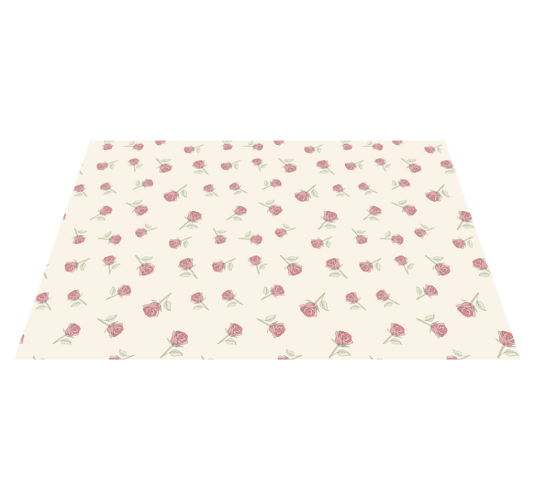 Tapis vinyle plantes charmant motif de rose - TenStickers
