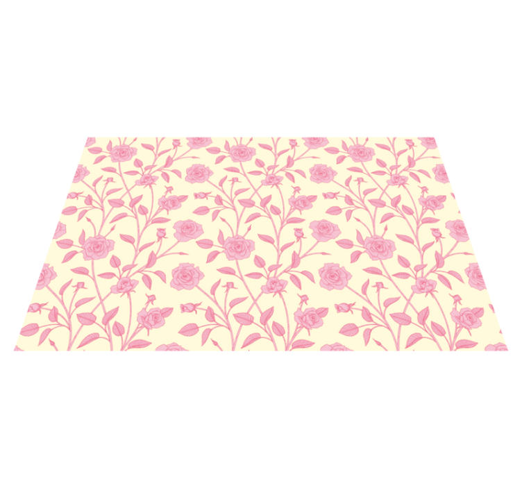 Tapis vinyle plantes charmante flore rose - TenStickers