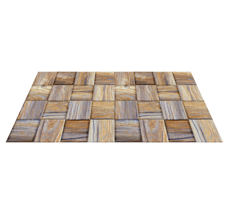 Tapis vinyle imitation parquet style de bloc - TenStickers