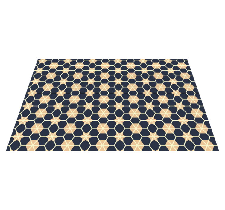 Tapis vinyle géométrique motif étoile hexagonale - TenStickers