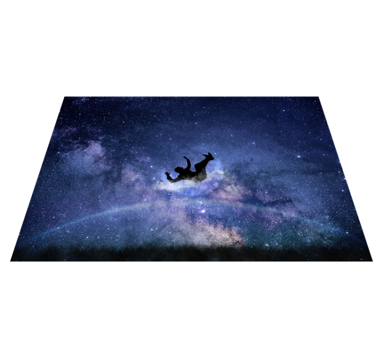 Tapis vinyle étoile chute à travers le cosmos - TenStickers