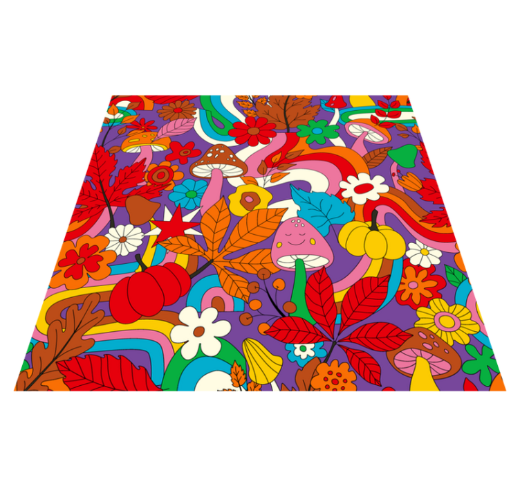 Tapis vinyle plantes design floral coloré - TenStickers