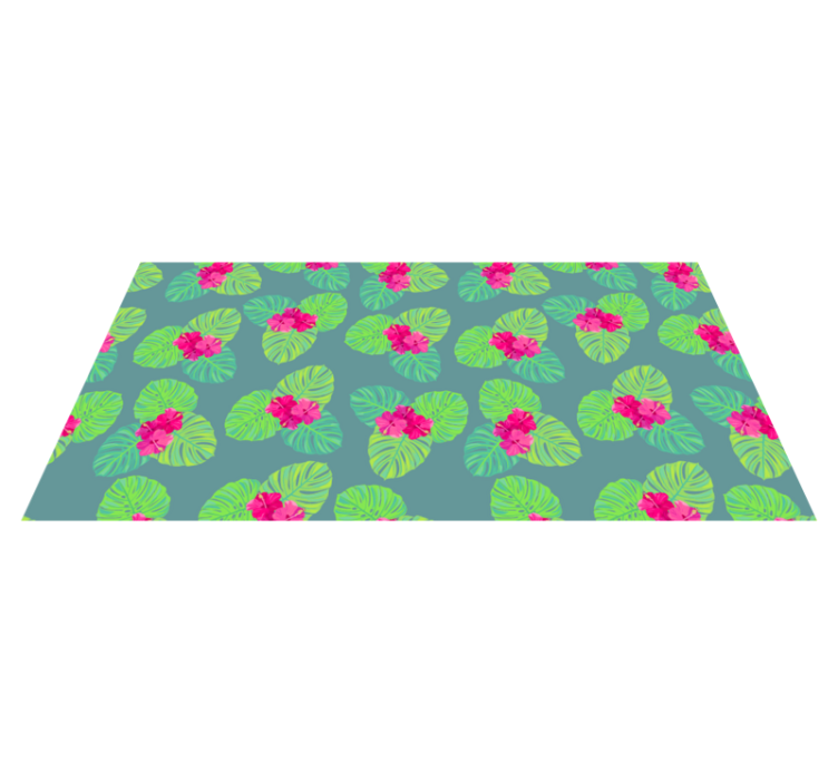 Tapis vinyle plantes composition florale exotique - TenStickers