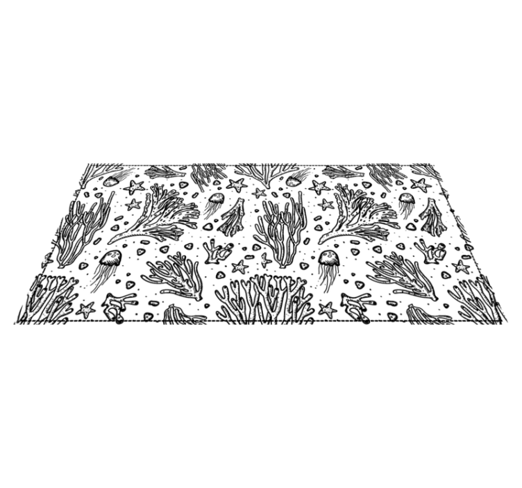 Tapis vinyle animal motif océanique monochrome - TenStickers