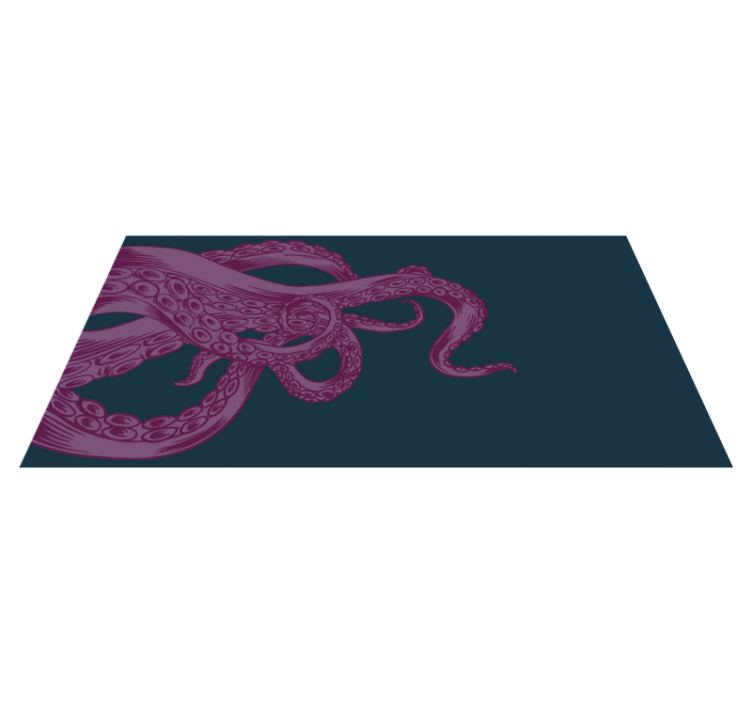 Tapis vinyle animal superposition d'ornement de poulpe - TenStickers