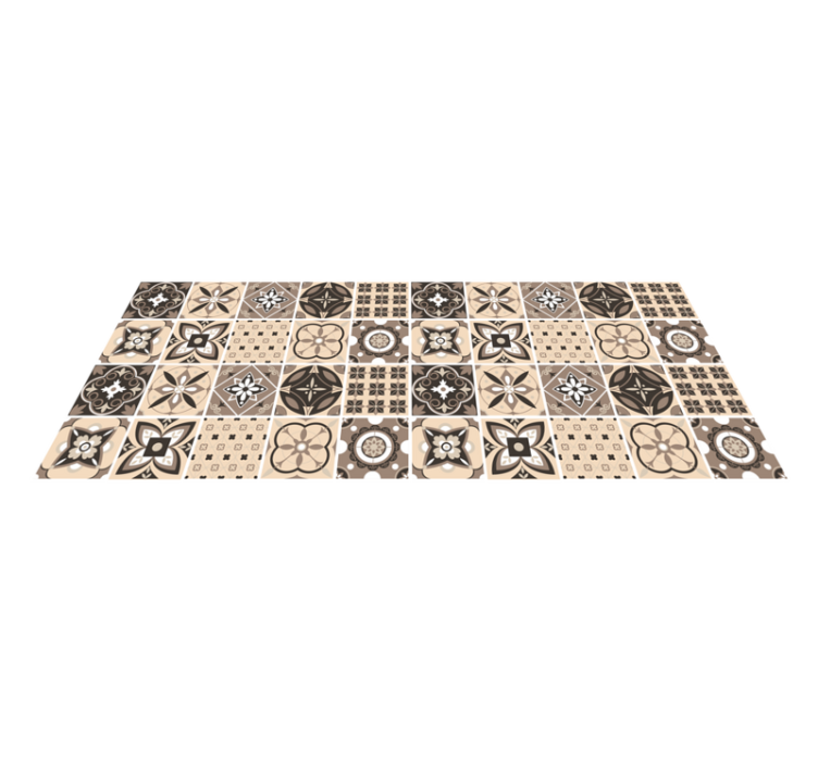 Tapis vinyle carreaux de ciment classiques marron - TenStickers