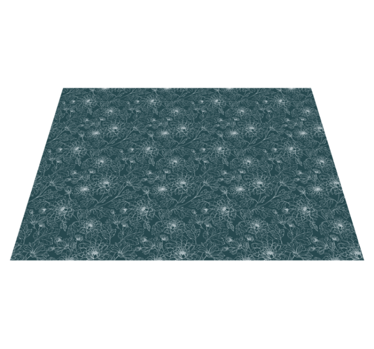Tapis vinyle fleurs motif botanique minimaliste - TenStickers