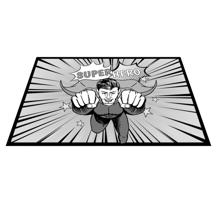 Tapis vinyle pour enfants graphique de super-héros dynamique - TenStickers