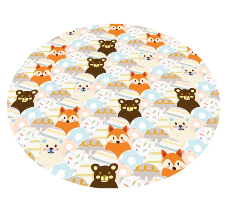 Tapis vinyle bébé adorable motif animalier - TenStickers