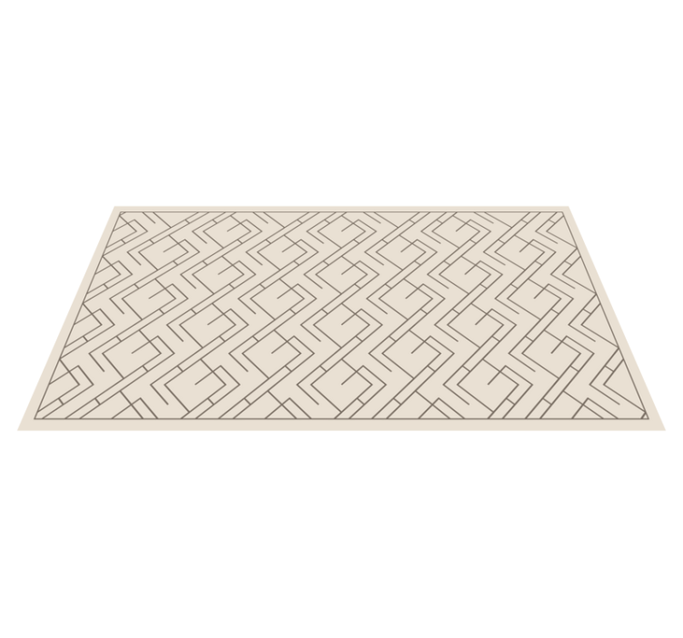 Tapis vinyle géométrique labyrinthe beige - TenStickers