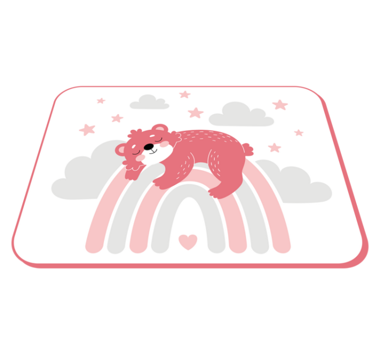 Tapis vinyle bébé arc-en-ciel ours endormi - TenStickers