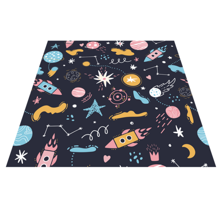 Tapis vinyle enfant aventure spatiale et cosmique - TenStickers