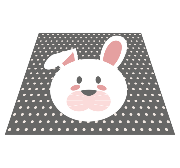 Tapis vinyle bébé superposition de lapin à pois - TenStickers