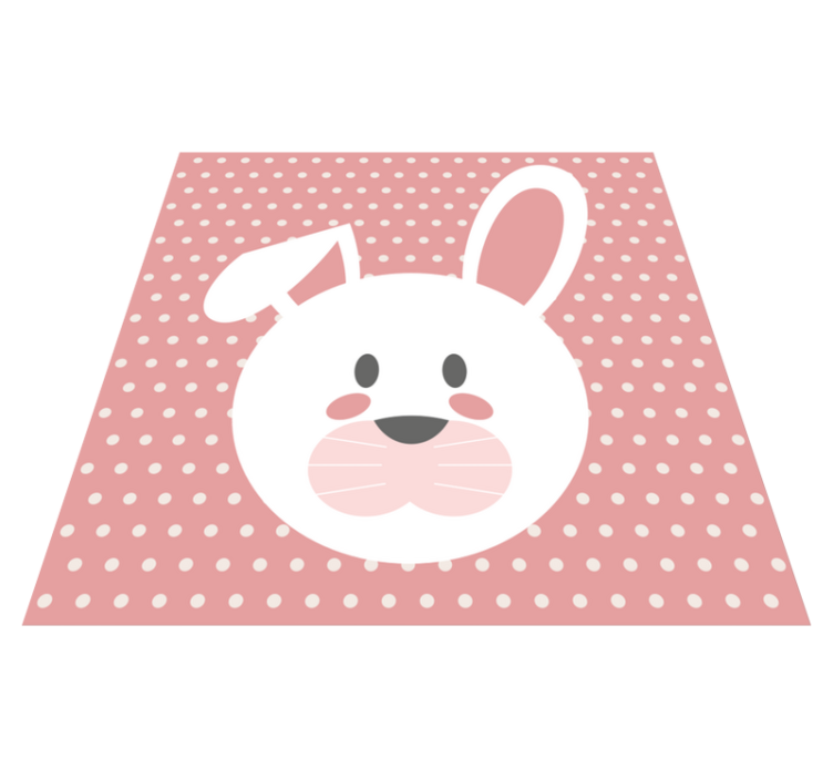 Tapis vinyle bébé lapin à pois - TenStickers