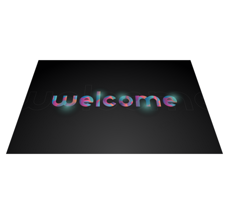 Tapis vinyle entrée texte de bienvenue coloré effet lumineux - TenStickers