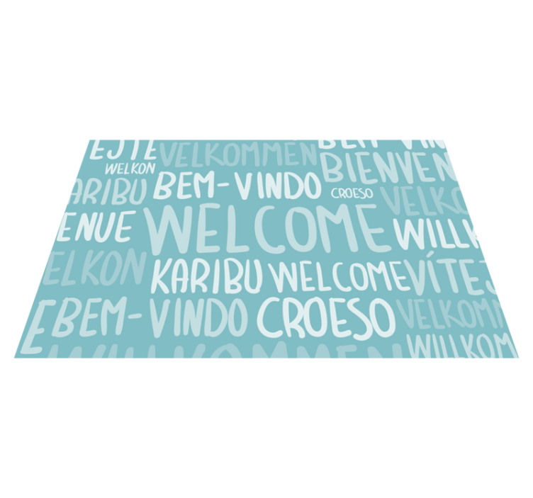Tapis vinyle citation texte de bienvenue multilingue - TenStickers