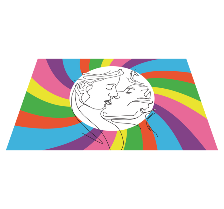 Tapis vinyle autres tapis silhouette de baiser coloré - TenStickers