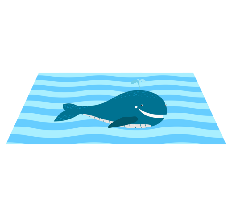 Tapis vinyle enfant baleine bleue - TenStickers