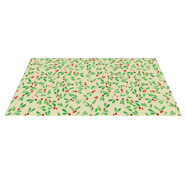 Tapis vinyle noël dessin de houx - TenStickers