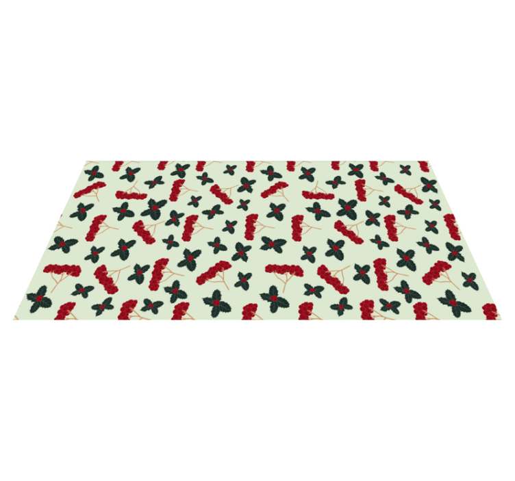 Tapis vinyle plantes motif de feuilles de houx - TenStickers