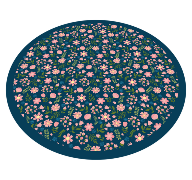 Tapis vinyle plantes motif circulaire floral - TenStickers
