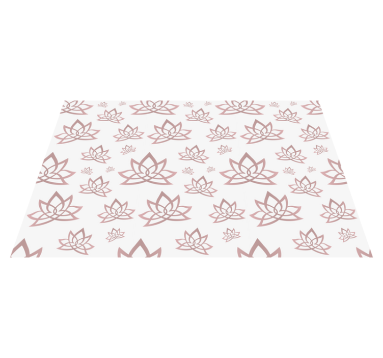 Tapis vinyle plantes motif de symétrie du lotus - TenStickers