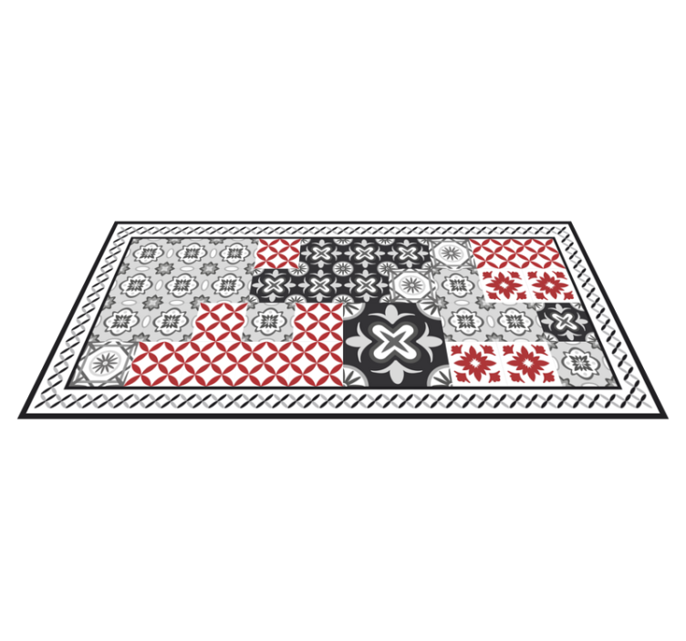 Tapis vinyle carreaux de ciment motif de carrelage complexe - TenStickers