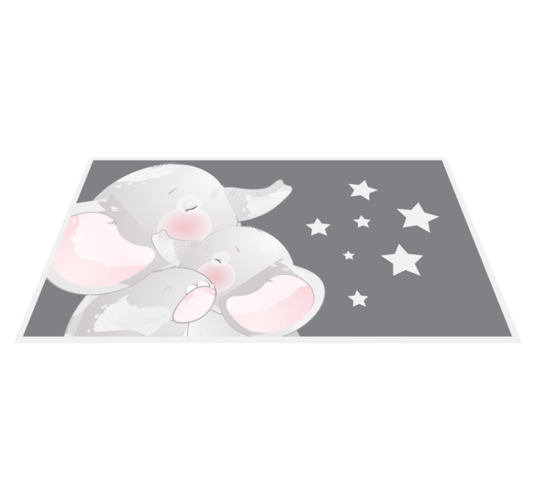 Tapis vinyle enfant éléphants endormis - TenStickers