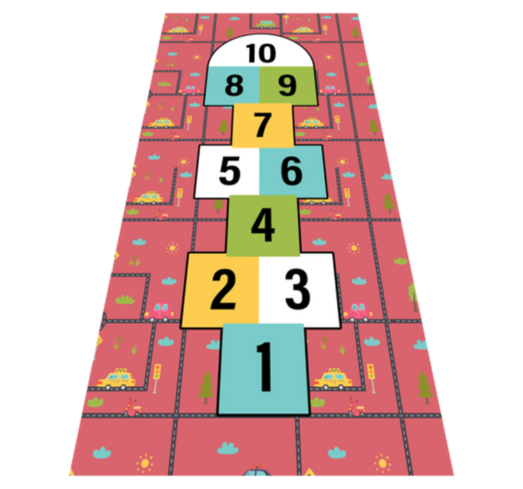 Tapis vinyle jeux récréation à la marelle - TenStickers