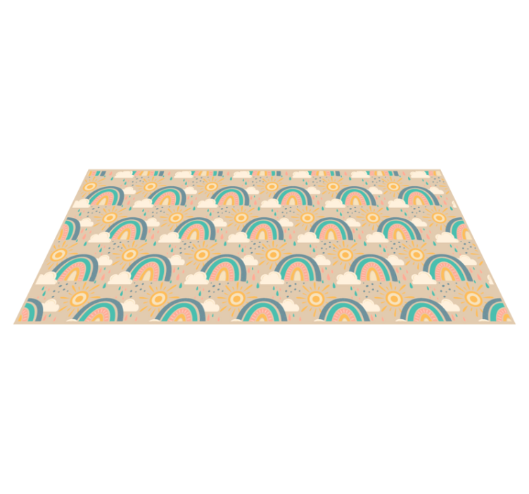 Tapis vinyle pour enfants motif arc-en-ciel joyeux - TenStickers