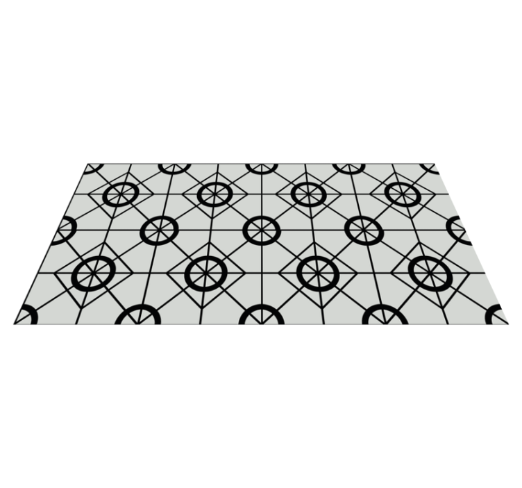 Tapis vinyle géométrique formes circulaires et carrés - TenStickers