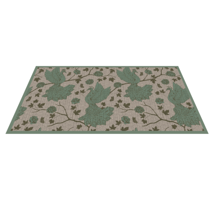 Tapis vinyle plantes motif de la faune verte - TenStickers